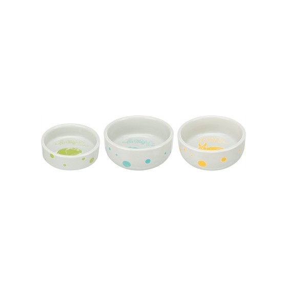 Trixie - Voerbak / Waterbak Keramiek Spotlight Cavia Assorti, 11cm 4st