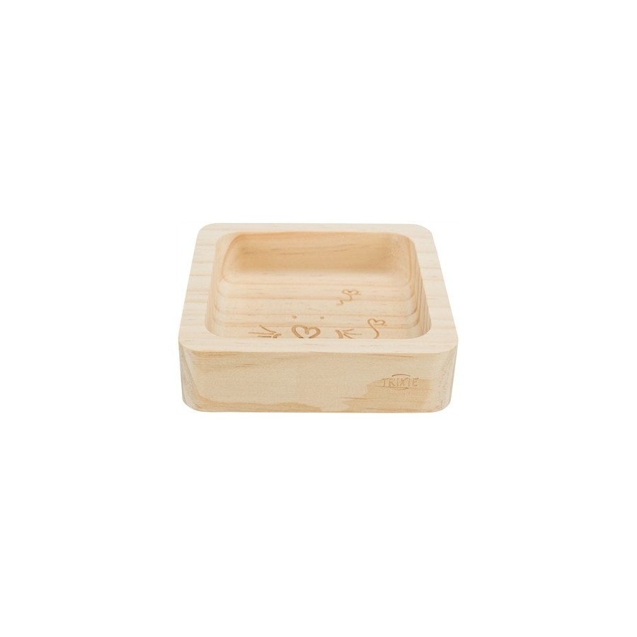 Trixie Voerbak Hout Cavia / Chinchilla 11X11 CM 190 ML 4 ST