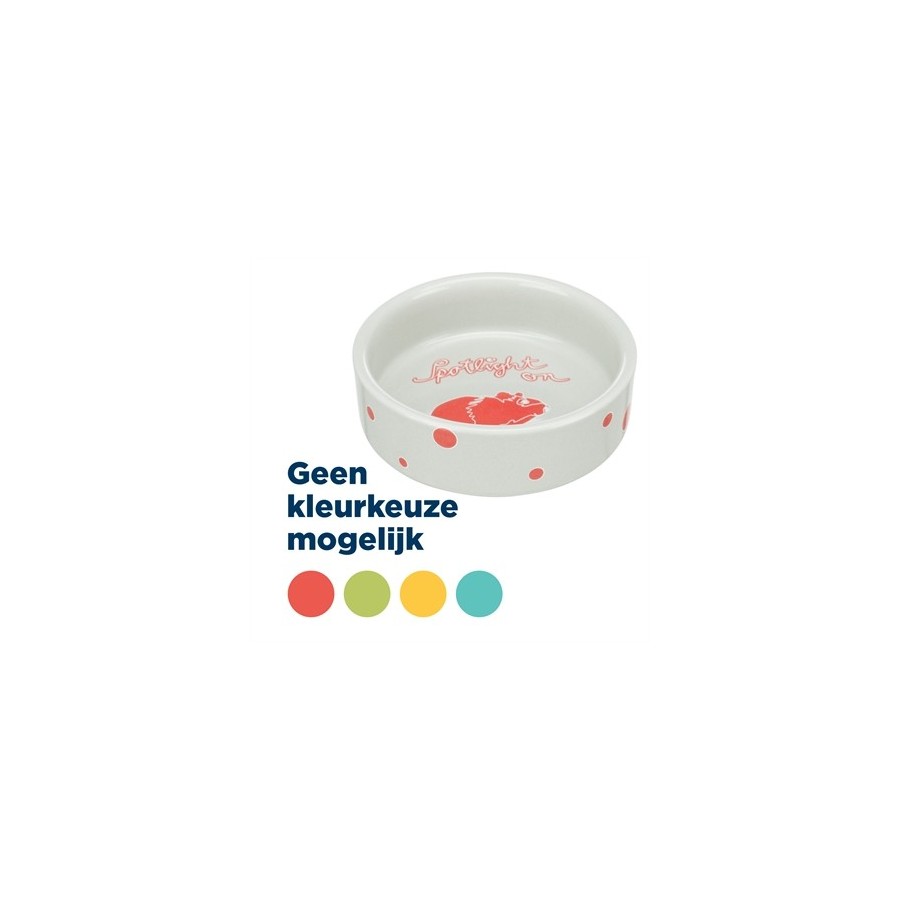 Trixie - Voerbak / Waterbak Keramiek Spotlight Hamster Assorti, 8cm 4st