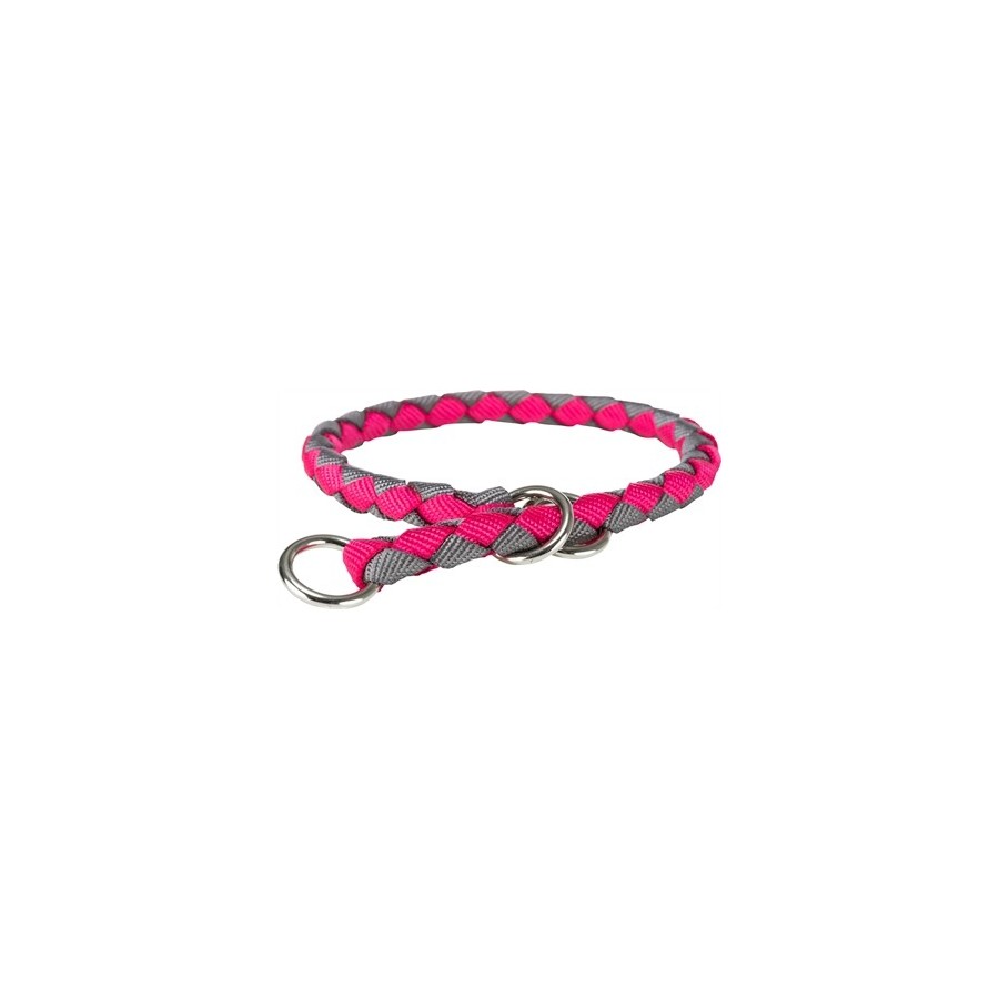 Trixie Halsband Hond Cavo Half-Slip Fuchsia / Grafiet Grijs 39-45X1,2 CM