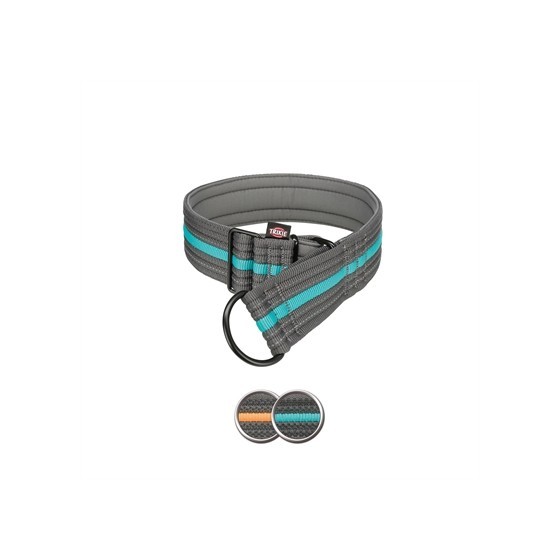 Trixie Halsband Hond Fusion Half-Slip Grafiet Grijs / Oceaan Blauw 48-58X5 CM