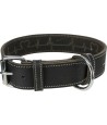 Trixie Halsband Hond Rustic Vetleer Heartbeat Zwart 38-47X4 CM