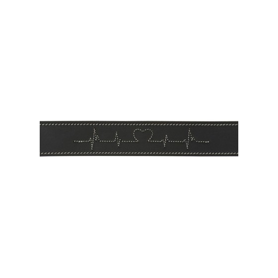 Trixie Halsband Hond Rustic Vetleer Heartbeat Zwart 55-65X4 CM