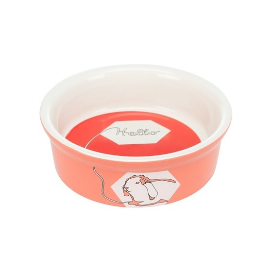 Trixie - Voerbak / Waterbak Keramiek Strip Konijn Assorti, 11cm 4st