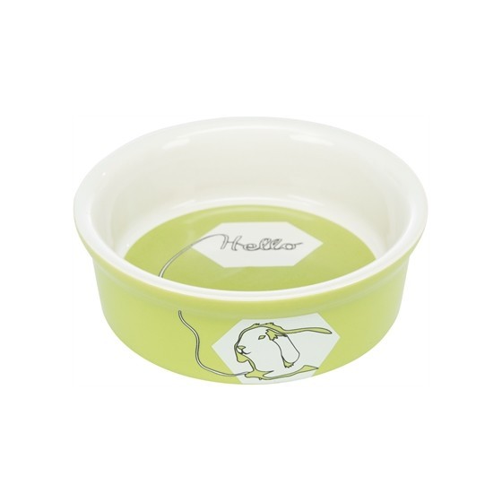 Trixie - Voerbak / Waterbak Keramiek Strip Konijn Assorti, 11cm 4st