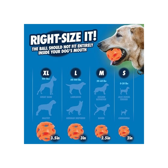 Chuckit Breathe Right Fetch Bal Oranje MEDIUM 2 ST