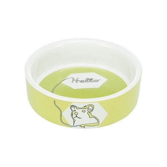 Trixie - Voerbak / Waterbak Keramiek Strip Hamster Assorti, 8cm 4st