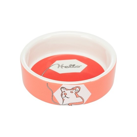 Trixie - Voerbak / Waterbak Keramiek Strip Hamster Assorti, 8cm 4st