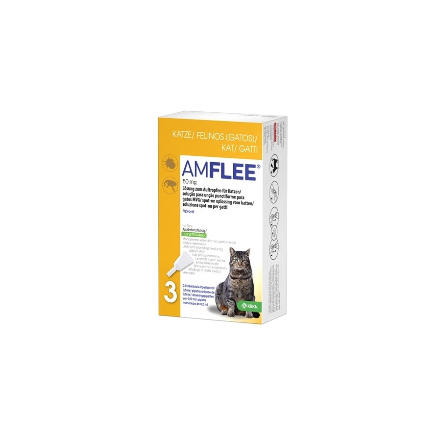 Krka - Amflee Spot On Kat, 50mg. 3 Pipetten