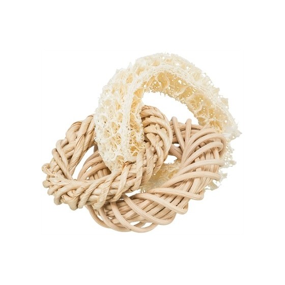 Trixie Luffaring Met Rotan-En Maïsblad Ring Naturel 13X13 CM