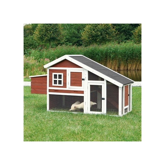 Trixie - Natura Kippenhok Grenenhout Bruin / Wit 183x80x107 cm