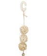 Trixie 3 Rotan Ballen Met Bel Aan Touw Naturel 24 CM
