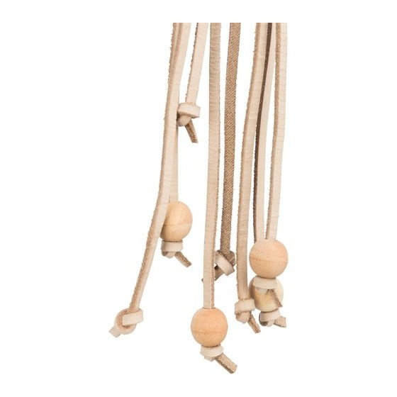 Trixie Speelgoed Veters Leer Met Houten Kralen Naturel 50 CM