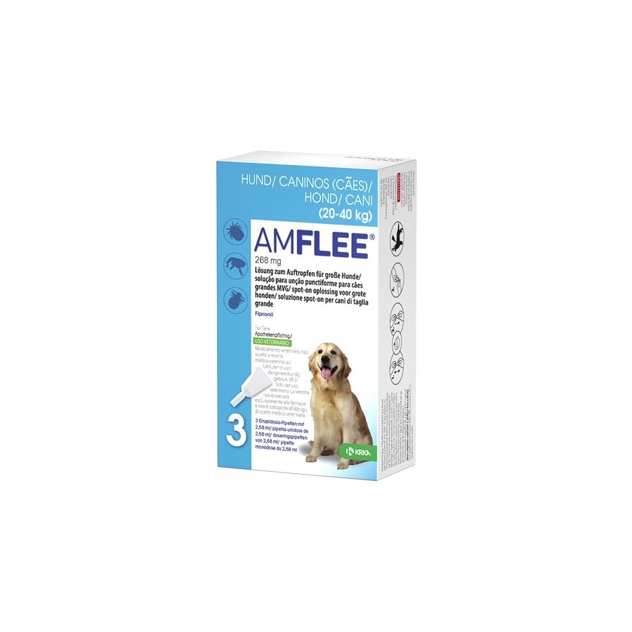Krka Amflee Spot On Hond 20-40 KG 268 MG 3 PIP