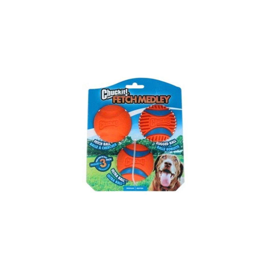 Chuckit Fetch Medley Gen 3 MEDIUM 3 ST