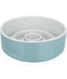 Trixie Voerbak Slowfeeding Keramiek Grijs / Blauw 17X17 CM 900 ML