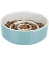 Trixie Voerbak Slowfeeding Keramiek Grijs / Blauw 17X17 CM 900 ML