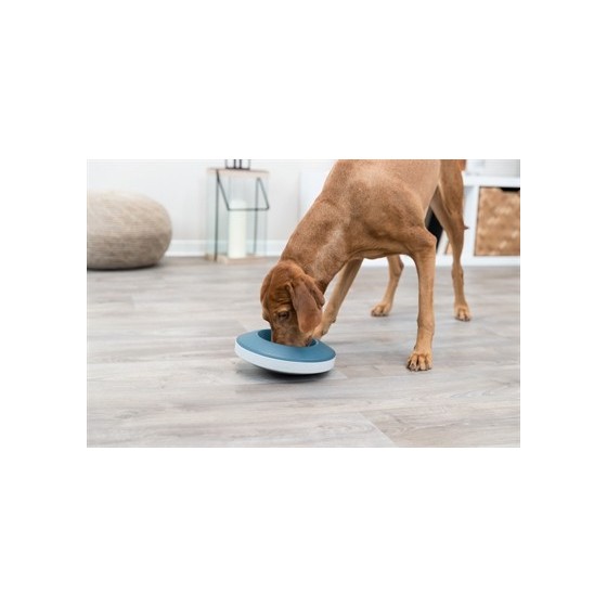 Trixie Slowfeeding Rocking Bowl Kunststof / Tpr Grijs / Blauw 23X23 CM 500 ML