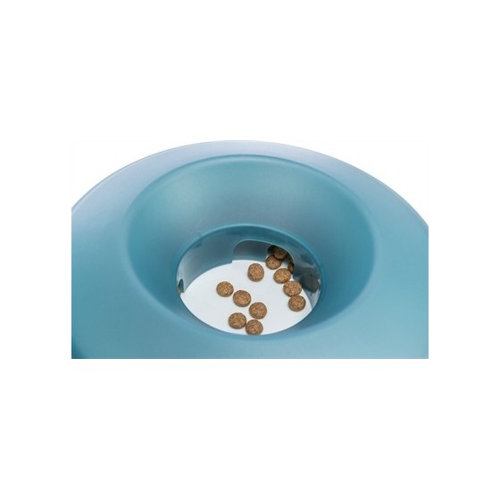 Trixie Slowfeeding Rocking Bowl Kunststof / Tpr Grijs / Blauw 23X23 CM 500 ML