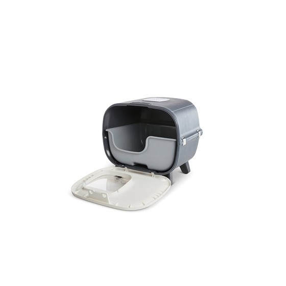 Savic - Kattenbak Mira Deluxe Antraciet/Wit. 56x45x50,5cm