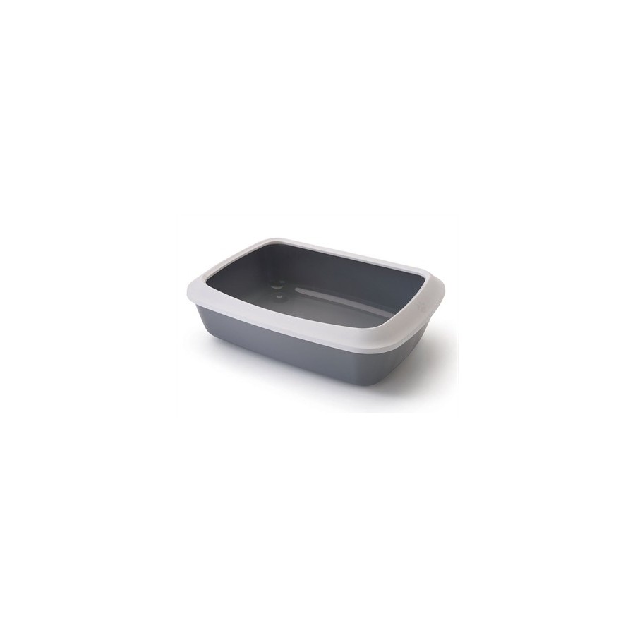 Savic Kattenbak Iriz Met Rand Koudgrijs / Wit 42X31X12,5 CM
