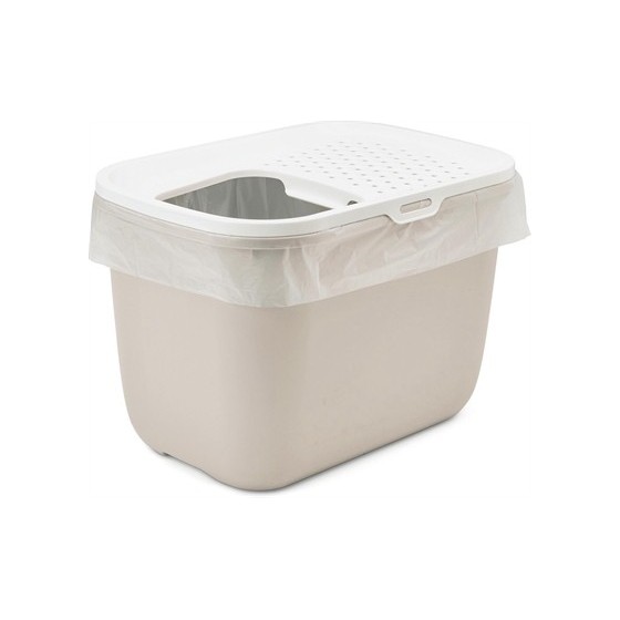 Savic Kattenbak Hop In Wit / Mokka 58,5X39X39,5 CM