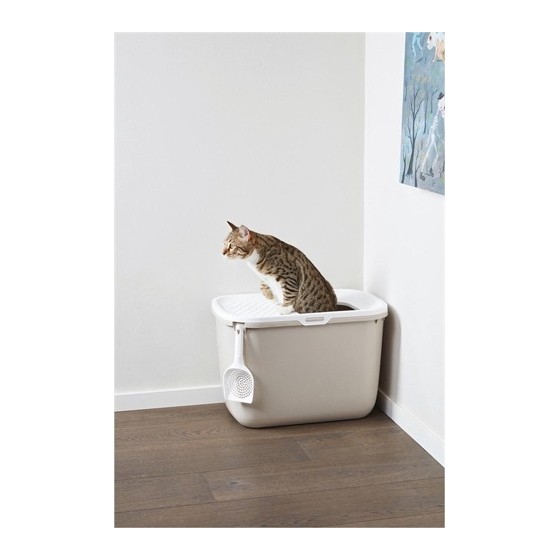 Savic Kattenbak Hop In Wit / Mokka 58,5X39X39,5 CM