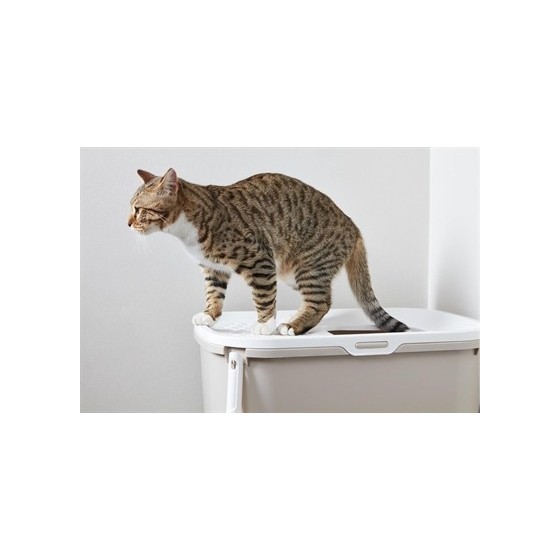 Savic Kattenbak Hop In Wit / Mokka 58,5X39X39,5 CM