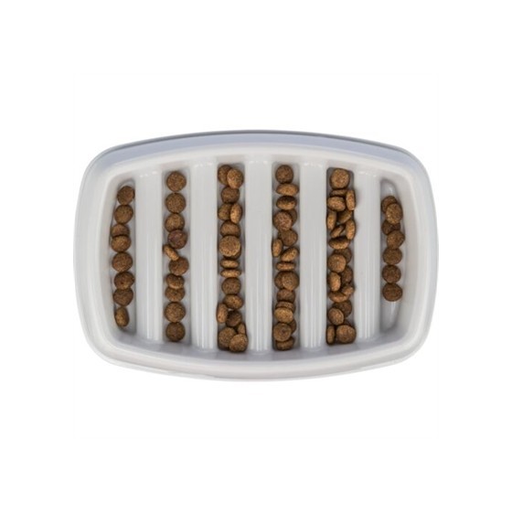Trixie - Voerbak Slowfeeding Kunststof / Tpr Grijs, 21x14cm 250ml