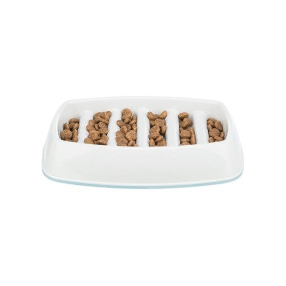 Trixie - Voerbak Slowfeeding Kunststof / Tpr Grijs, 21x14cm 250ml