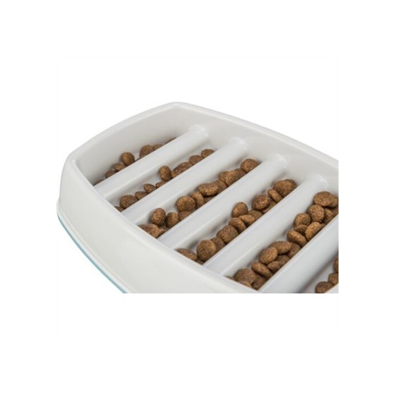 Trixie - Voerbak Slowfeeding Kunststof / Tpr Grijs, 21x14cm 250ml