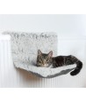 Trixie - Radiator Hangmat Harvey Langhaar Pluche / Velours Wit Zwart, 45x31x26cm