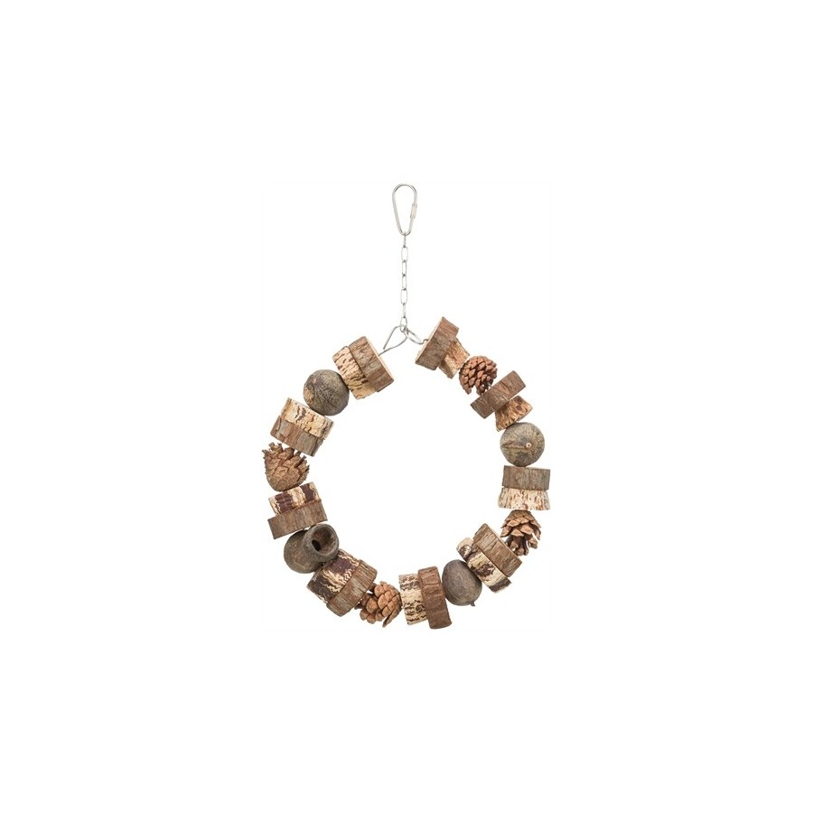 Trixie Ringschommel Hout / Dennenappels Naturel 18X18 CM