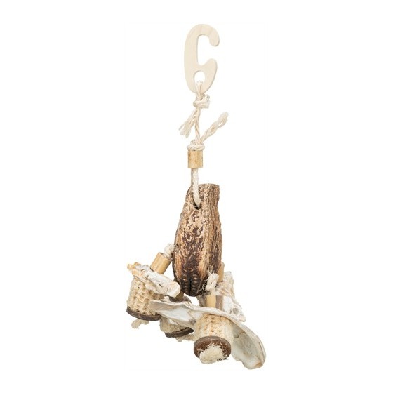Trixie - Natuurspeelgoed Mahonie/Schelpen. 26cm