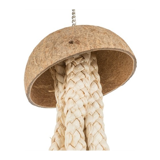Trixie - Natuurspeelgoed Kokosnoot/Bananenbladen. 37cm 2st