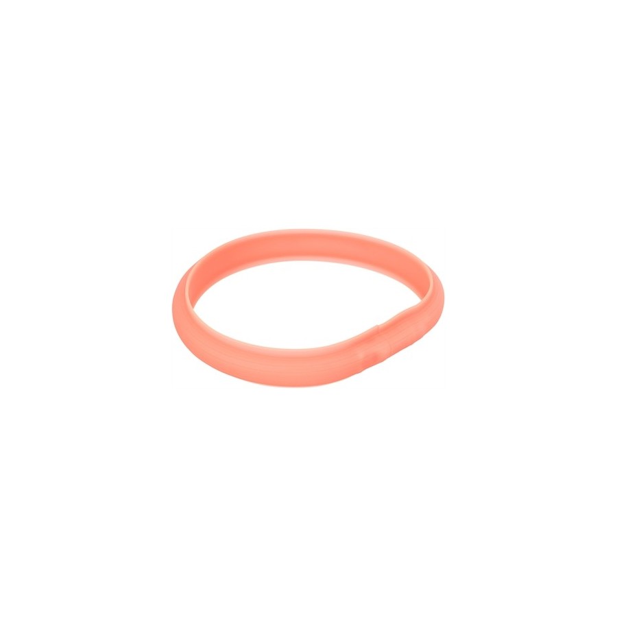 Trixie Lichtgevende Halsband Hond Flash Usb Silicone Koraal L-XL 70 CM 3 MM 2 ST