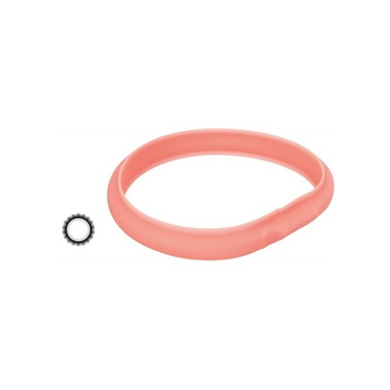 Trixie Lichtgevende Halsband Hond Flash Usb Silicone Koraal L-XL 70 CM 3 MM 2 ST
