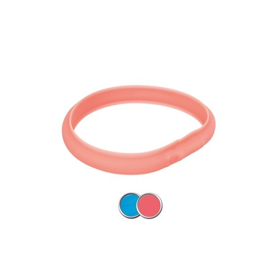 Trixie Lichtgevende Halsband Hond Flash Usb Silicone Koraal L-XL 70 CM 3 MM 2 ST