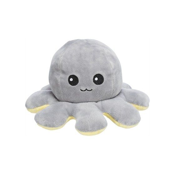 Trixie Octopus Omkeerbaar Pluche Grijs / Geel 19 CM