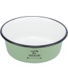 Trixie - Voerbak Drinkbak Emaille / Rvs Groen, 12X12cm 300ml 4st