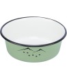 Trixie - Voerbak Drinkbak Emaille / Rvs Groen, 12X12cm 300ml 4st