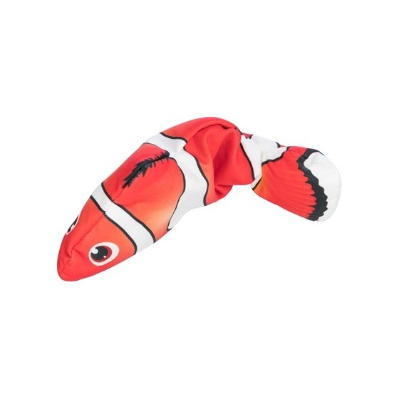 Trixie Spartel Vis Stof Catnip Oranje 26 CM