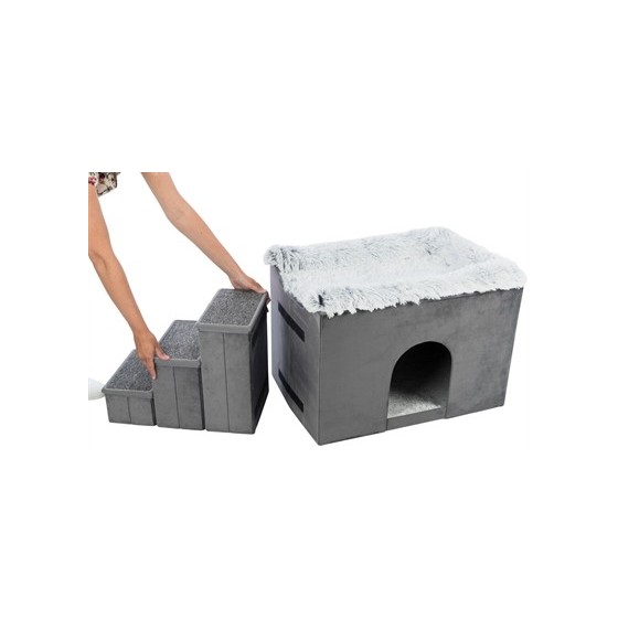 Trixie Hondenmand Huis Harvey Met Trap Grijs / Wit 119X50X47 CM