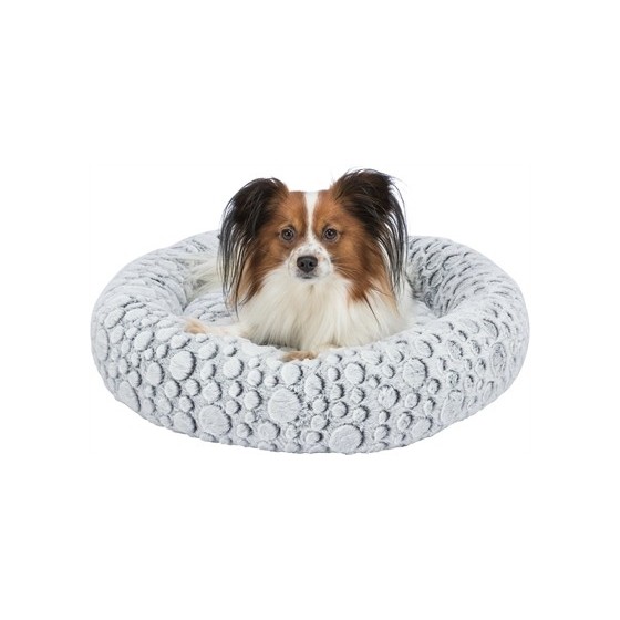 Trixie - Hondenmand Mila Rond Pluche Wit / Grijs, 60x60x10cm