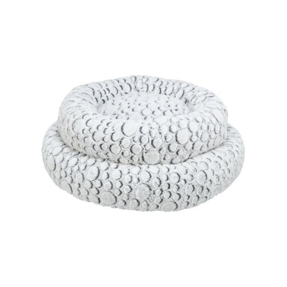 Trixie - Hondenmand Mila Rond Pluche Wit / Grijs, 60x60x10cm