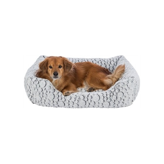 Trixie Hondenmand Mila Hoekig Pluche Wit / Grijs 80X60 CM