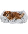 Trixie Hondenmand Mila Hoekig Pluche Wit / Grijs 80X60 CM