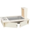 Trixie Voederstation Met Voerbak / Waterbak / Hooiruif Hout Naturel 70X47X41 CM
