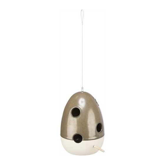 Trixie Nestelhulp Hangend Keramiek Creme / Bosgroen 12X12X16 CM