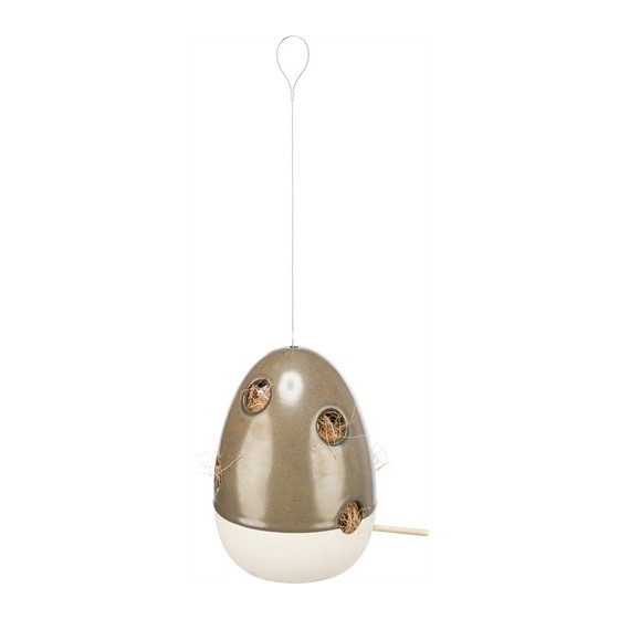 Trixie Nestelhulp Hangend Keramiek Creme / Bosgroen 12X12X16 CM